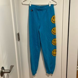 kids aviator nation smiley sweatpants